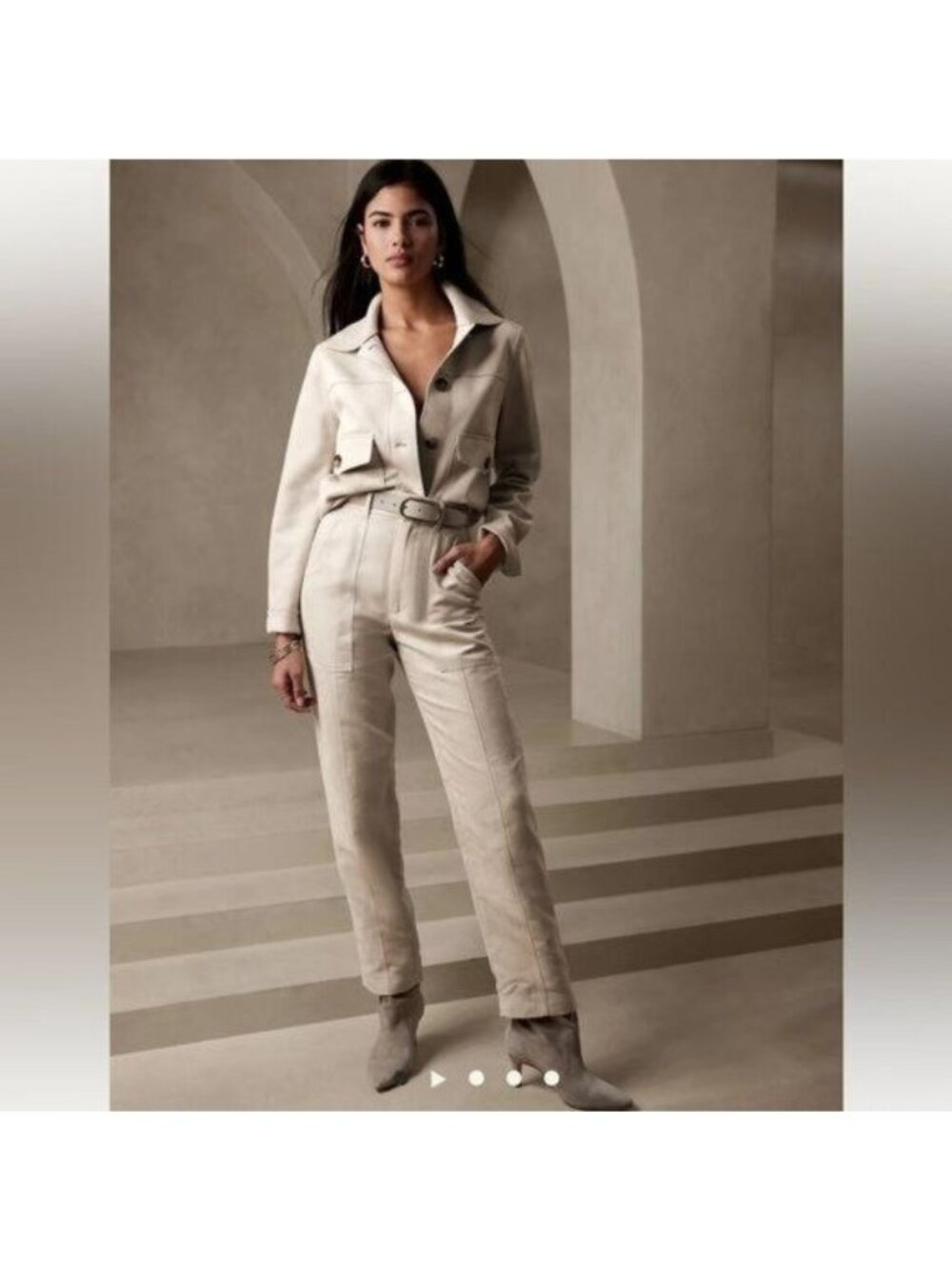 Banana Republic Factory Pants Size 18 Vegan Suede Straight Stone NWT Retail $120